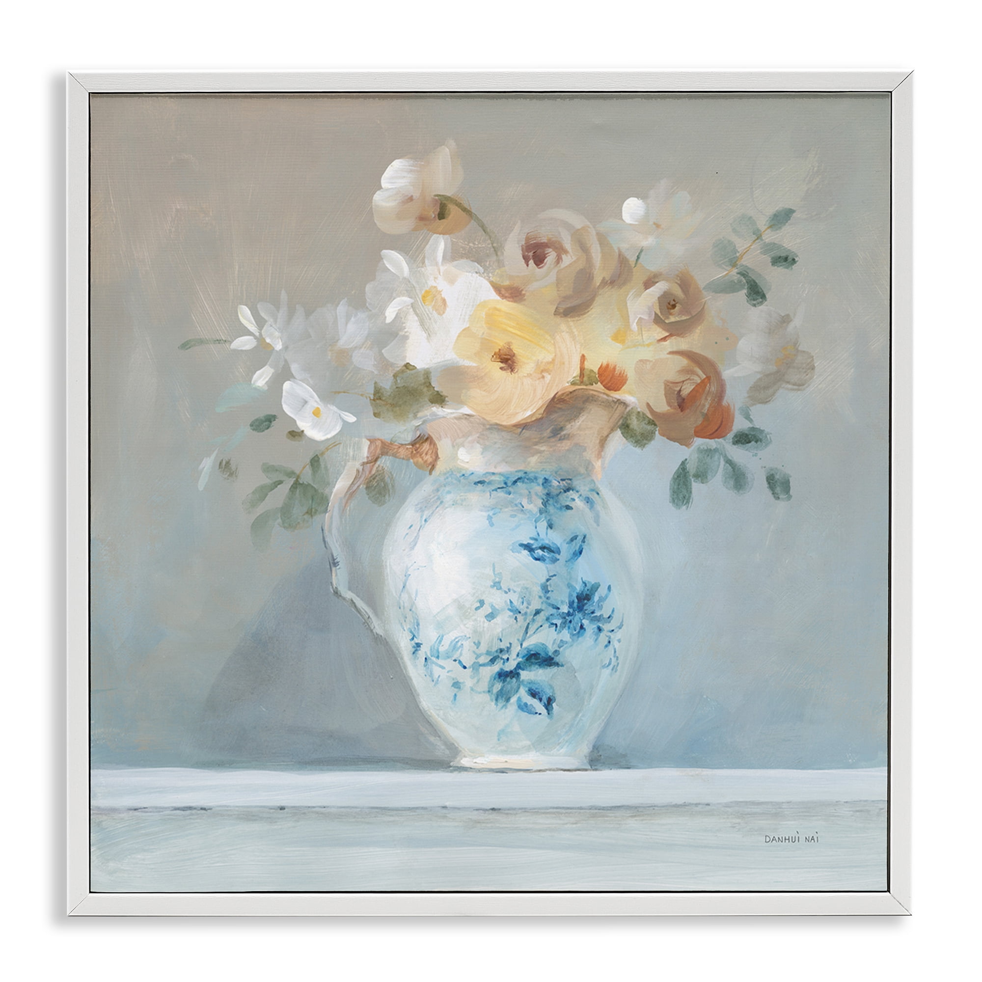 Stupell Industries Heirloom Flower Bouquet Botanical & Floral Painting White Framed Art Print Wall Art, 24 x 24