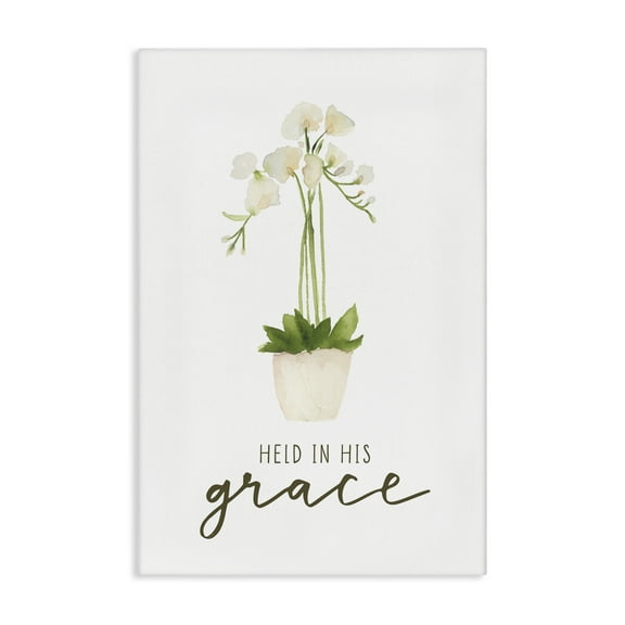 Stupell Industries Held In His Grace Botanical & Floral Painting Gallery Wrapped Canvas Art Print Wall Art, 16 x 24
