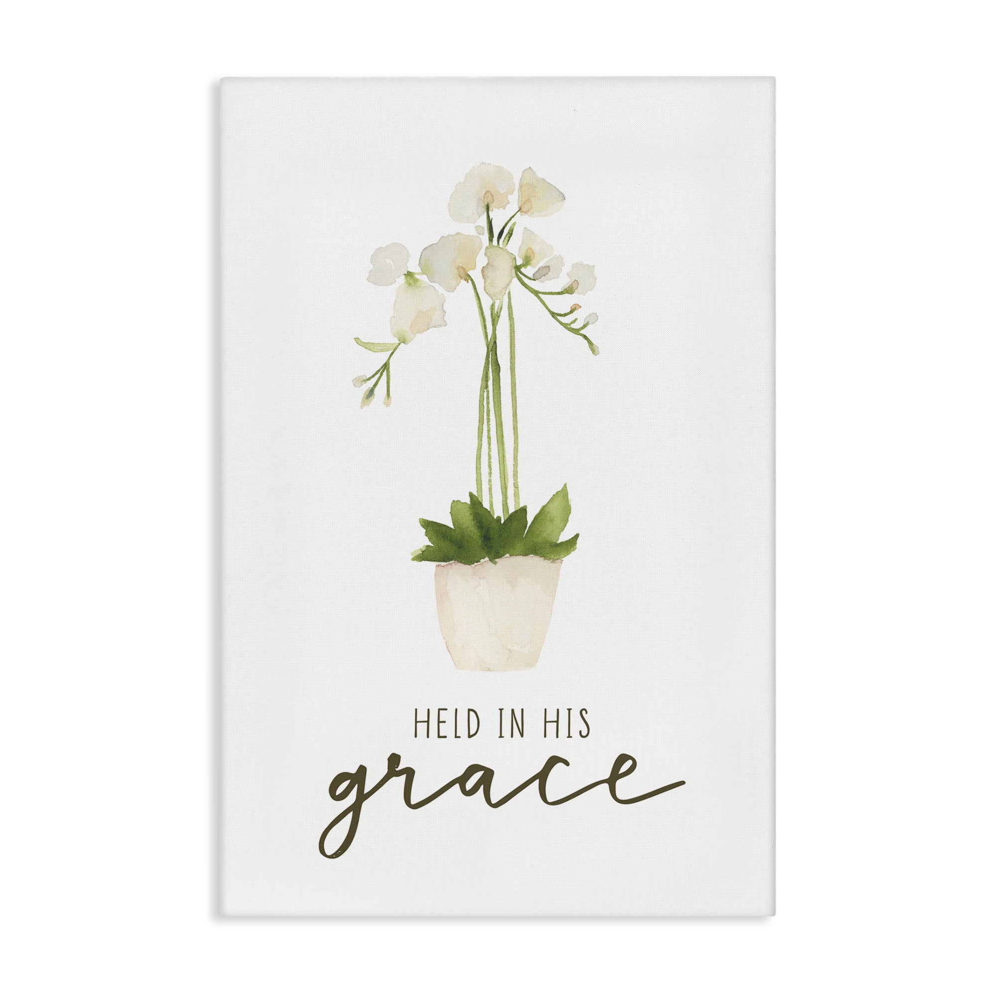 Stupell Industries Held In His Grace Botanical & Floral Painting Gallery Wrapped Canvas Art Print Wall Art, 20 x 30