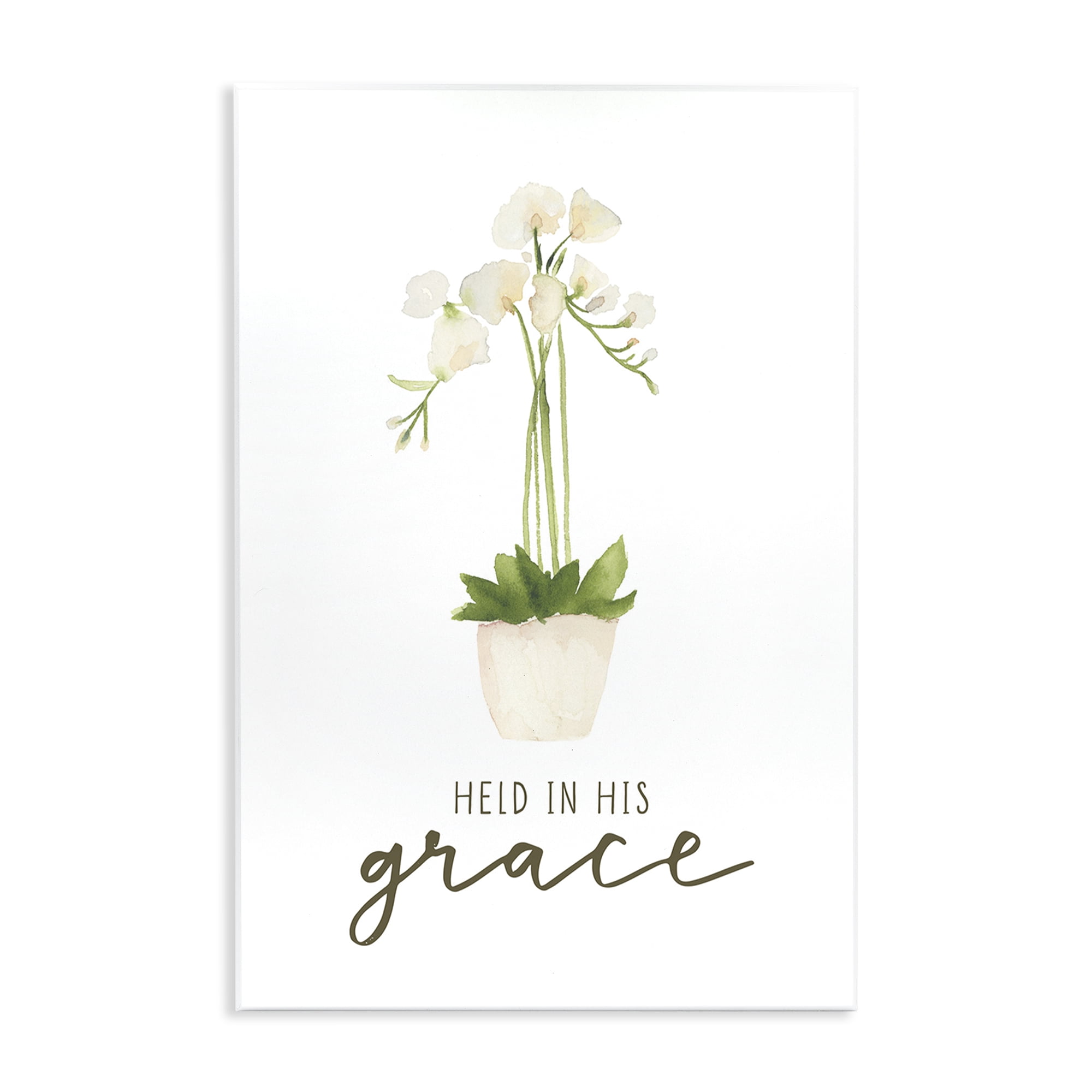 Stupell Industries Held In His Grace Botanical & Floral Painting Unframed Art Print Wall Art, 13 x 19