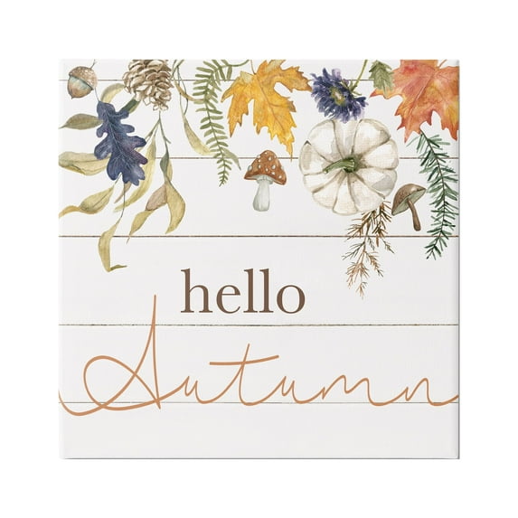 Stupell Industries Hello Autumn Botanicals Botanical & Floral Painting Gallery Wrapped Canvas Art Print Wall Art, 36 x 36