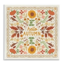 Stupell Industries Hello Autumn Pattern Landscape Painting Unframed Art Print Wall Art, 12 x 12