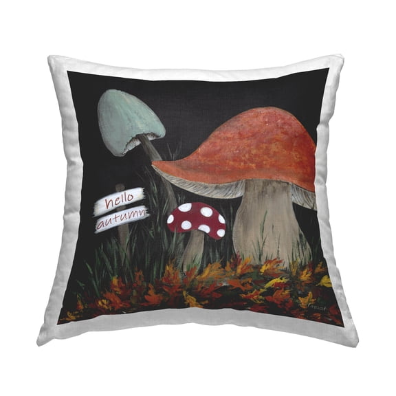 Stupell Industries Hello Autumn Woodland Mushrooms Printed Throw Pillow Design by Soulspeak & Sawdust