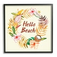 thumbnail image 1 of Stupell Industries Hello Beach Greeting Warm Tropical Palm Wreath, 24 x 24, Design by JunCo. Studio, 1 of 7