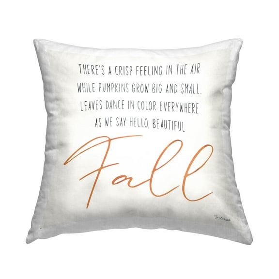 Stupell Industries Hello Beautiful Fall Autumn Phrase Printed Throw Pillow Design by Soulspeak & Sawdust