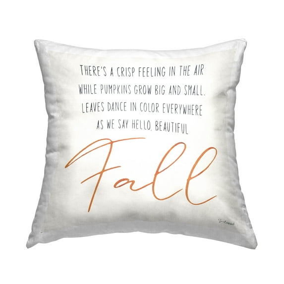 Stupell Industries Hello Beautiful Fall Autumn Phrase Printed Throw Pillow Design by Soulspeak & Sawdust