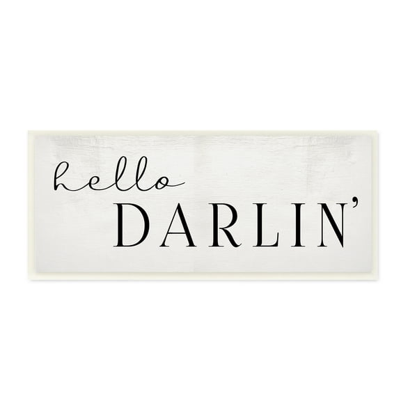 Stupell Industries Hello Darlin' Phrase Charming Southern Typography Wall Plaque, 7 x 17, Design by Daphne Polselli