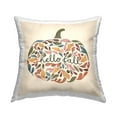 thumbnail image 1 of Stupell Industries Hello Fall Mixed Leaves Pumpkin Shape Calligraphy Design by Laura Konyndyk Throw Pillow, 1 of 6