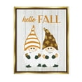 thumbnail image 1 of Stupell Industries Hello Fall Whimsical Gnomes Graphic Art Metallic Gold Floating Framed Canvas Print Wall Art, Design by CAD Designs, 1 of 6