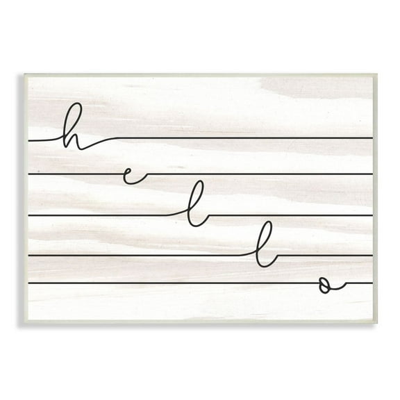 Stupell Industries Hello Greeting with Horizontal Linework Typography Designed by Daphne Polselli