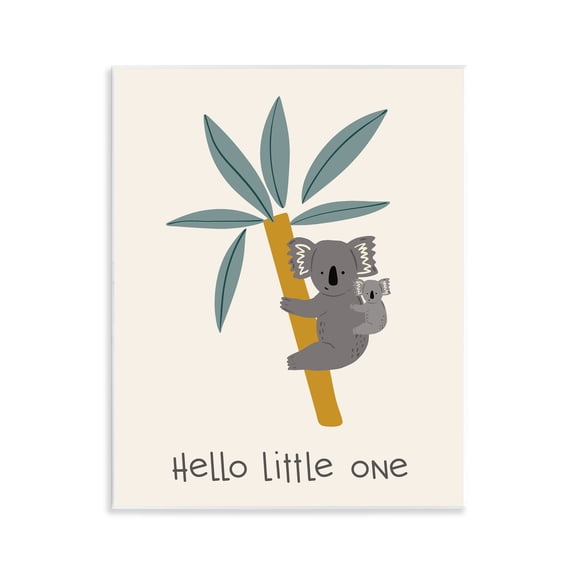 Stupell Industries Hello Little One Koalas Quotes and Sayings Painting Unframed Art Print Wall Art, 11 x 14