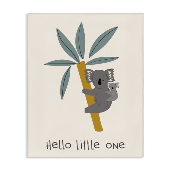 Stupell Industries Hello Little One Koalas Quotes and Sayings Painting Wrapped Canvas Canvas Art Print Wall Art, 30 x 40