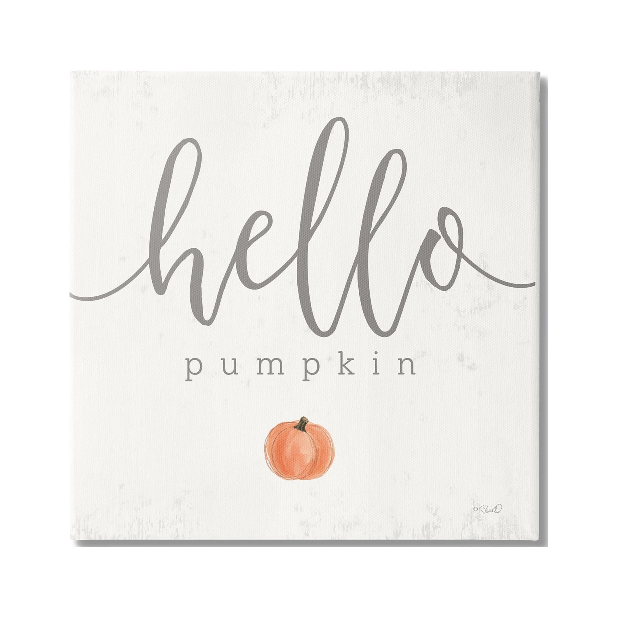 Stupell Industries Hello Pumpkin Fall Greeting Food & Beverage Painting Gallery Wrapped Canvas Print Wall Art, 36 x 36
