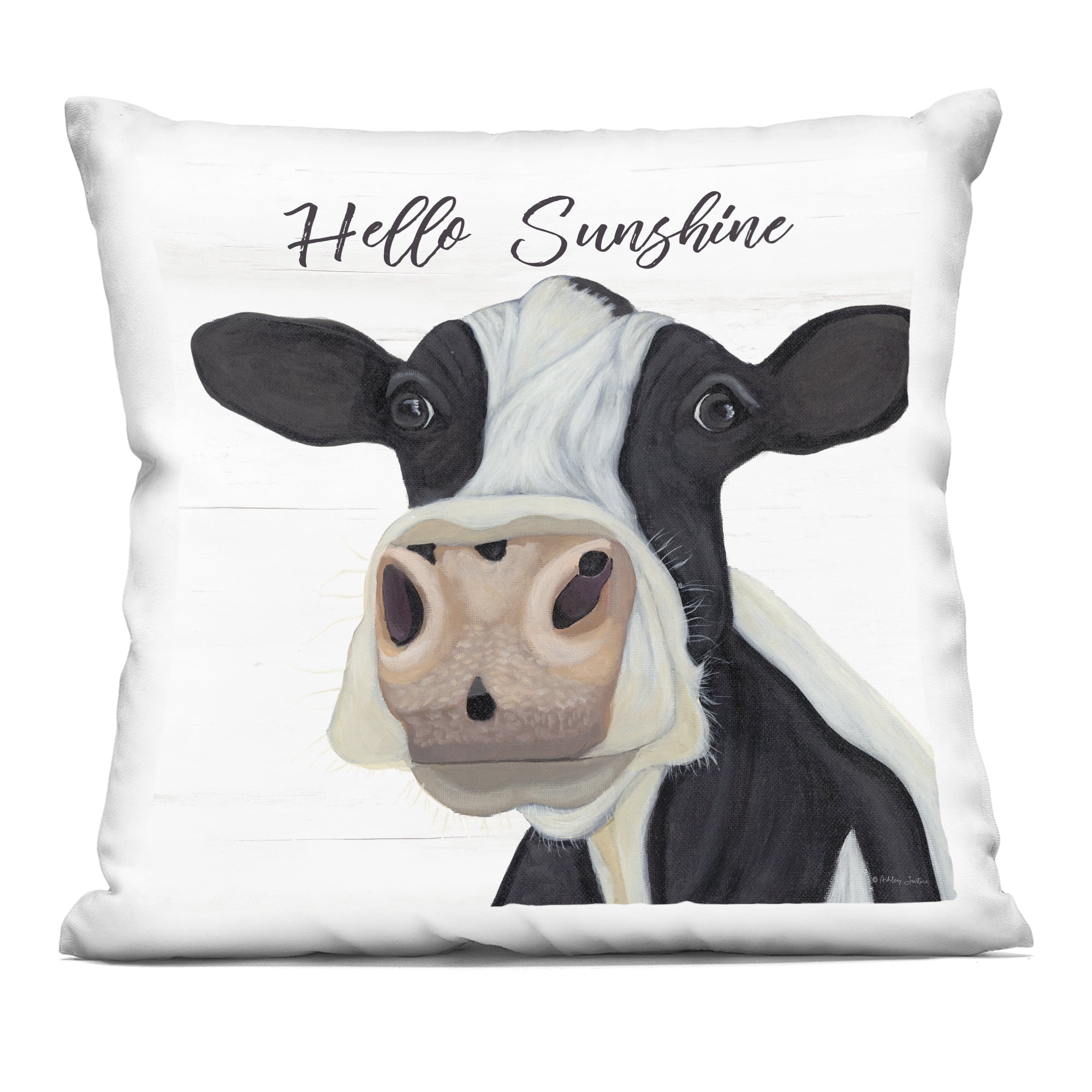 Stupell Industries Hello Sunshine Country Cow Decorative Printed Throw Pillow, design by Ashley Justice