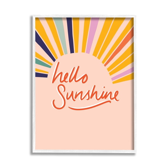 Stupell Industries Hello Sunshine Exclamation Sunrise Rainbow Rays, 11 x 14, Designed by Heather McLaughlin