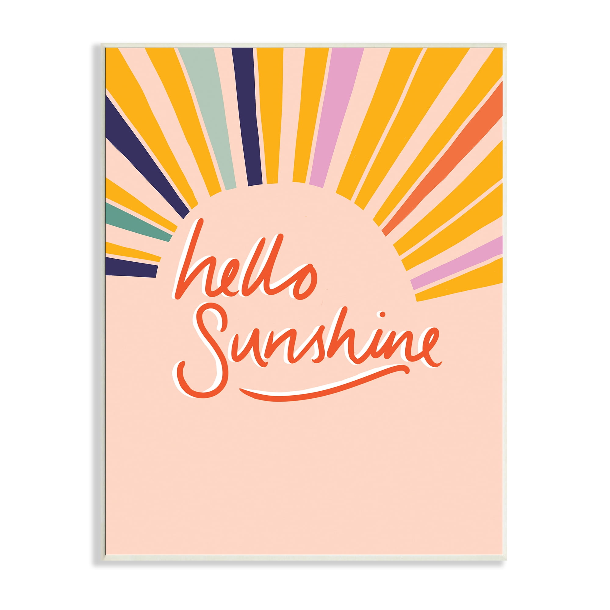 Stupell Industries Hello Sunshine Exclamation Sunrise Rainbow Rays, 13 x 19, Designed by Heather McLaughlin