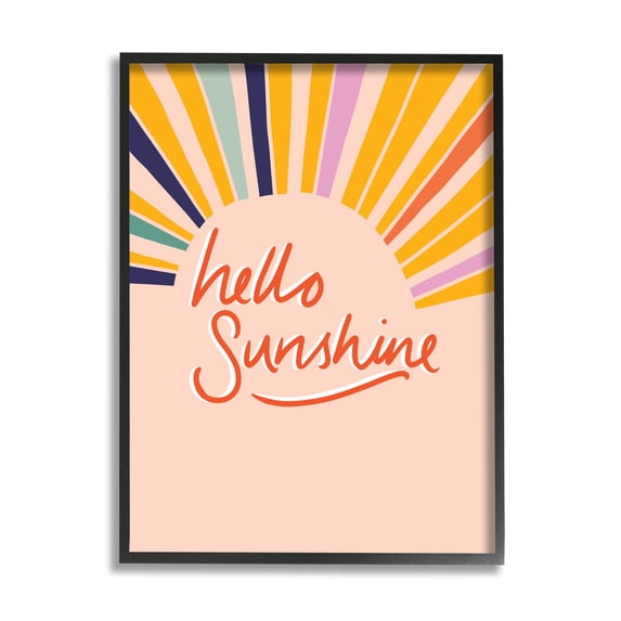Stupell Industries Hello Sunshine Exclamation Sunrise Rainbow Rays, 24 x 30, Designed by Heather McLaughlin