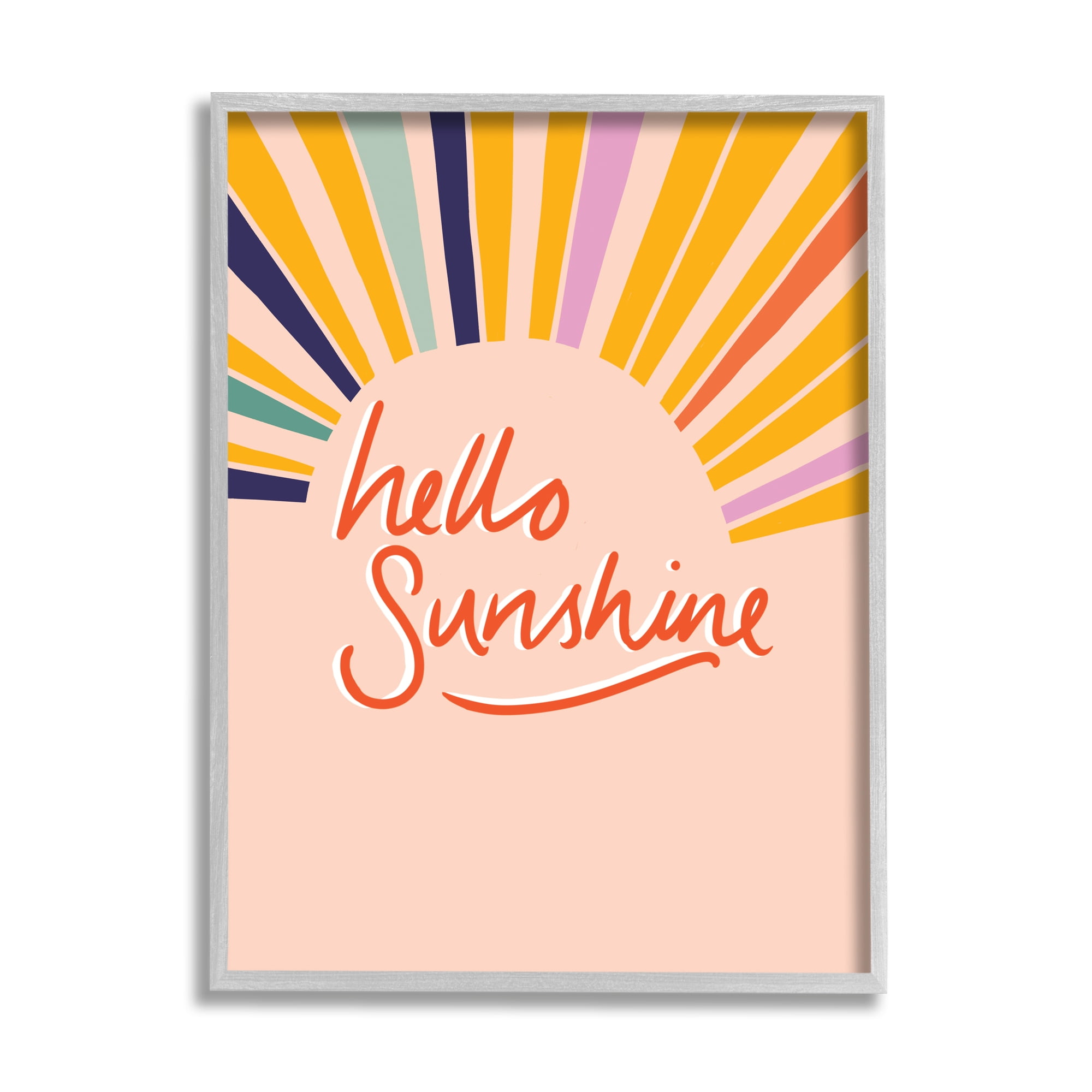 Stupell Industries Hello Sunshine Exclamation Sunrise Rainbow Rays, 24 x 30, Designed by Heather McLaughlin