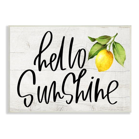 Stupell Industries Hello Sunshine Expression Soft Country Lemon Branch , 10 x 15, Designed by Valerie Wieners