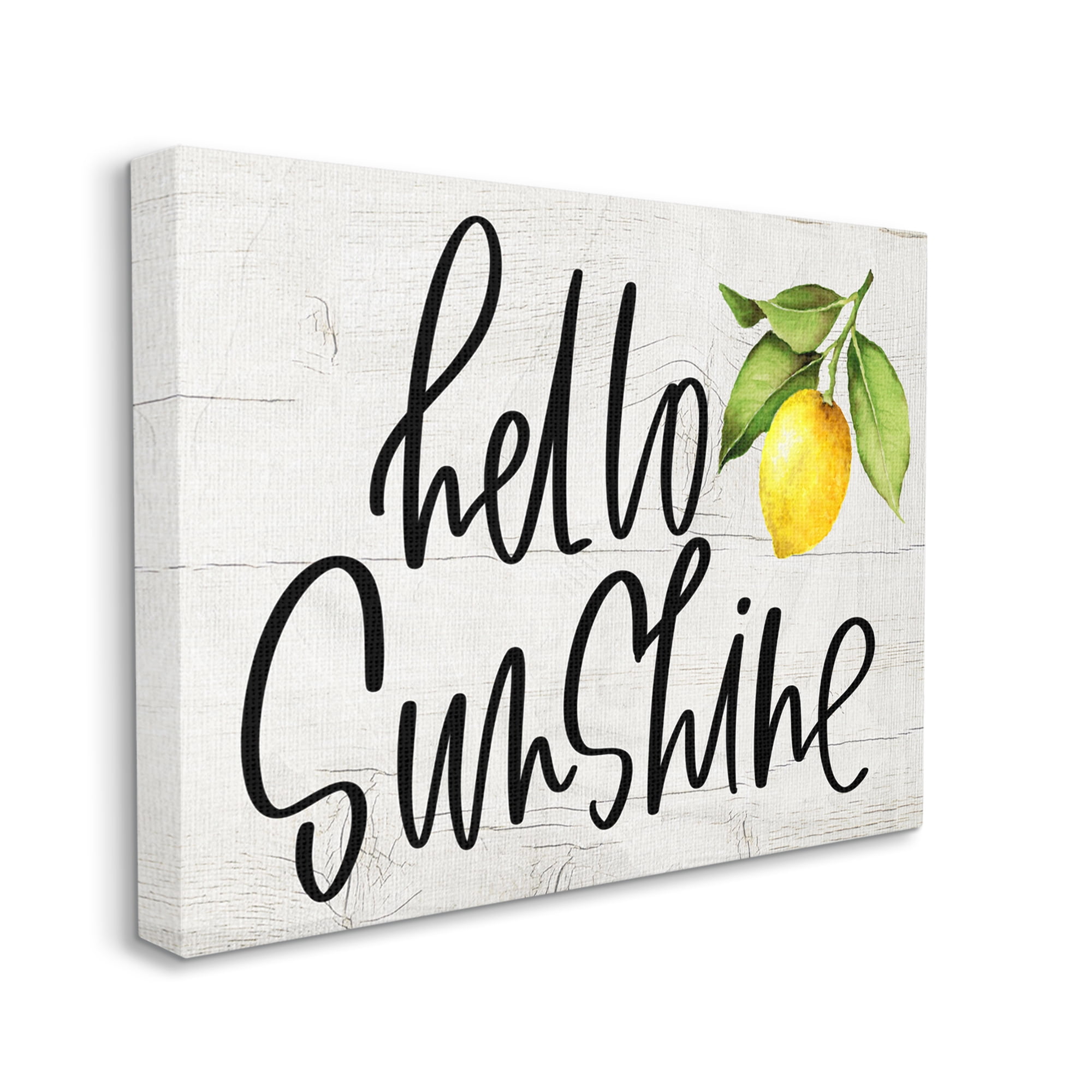 Hello Sunshine Expression Canvas Wall Art with Lemon Branch, 16 x 20