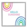 thumbnail image 1 of Stupell Industries Hello Sunshine Pastel Greeting Pink Blue Rainbows Graphic Art Gray Framed Art Print Wall Art, Design by Ilene Segal, 1 of 5