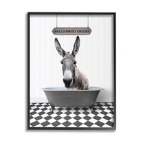 Stupell Industries Hello Sweet Cheeks Farmhouse Animals & Insects Painting Black Framed Art Print Wall Art, 11 x 14