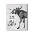thumbnail image 1 of Stupell Industries Hello Sweet Cheeks Funny Bathroom Humor Rustic Moose, 30 x 40, Design by Lettered and Lined, 1 of 5