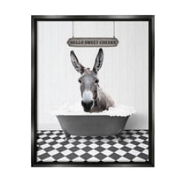 Stupell Industries Hello Sweet Cheeks Phrase Animals & Insects Painting Black Floater Framed Art Print Wall Art, 17 x 21