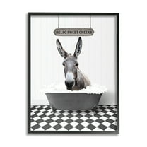 Stupell Industries Hello Sweet Cheeks Phrase Animals & Insects Painting Black Framed Art Print Wall Art, 11 x 14