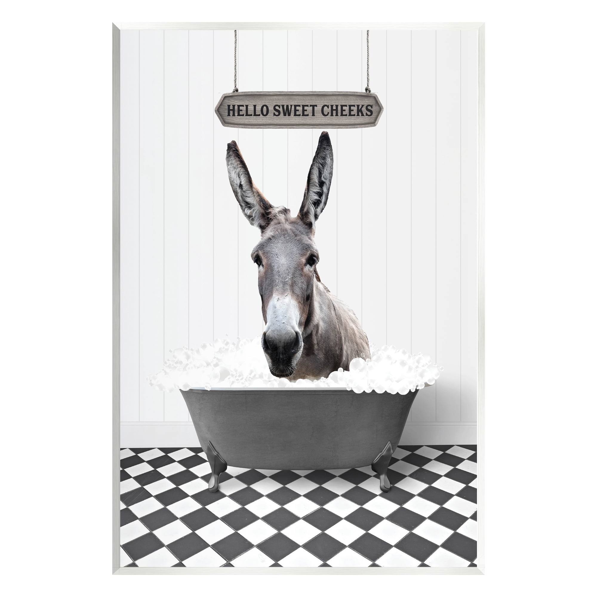 Stupell Industries Hello Sweet Cheeks Phrase Animals & Insects Painting Unframed Art Print Wall Art, 13 x 19