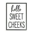 thumbnail image 1 of Stupell Industries Hello Sweet Cheeks Silly Bathroom Washroom Humor Graphic Art Black Framed Art Print Wall Art, Design by Lettered and Lined, 1 of 5