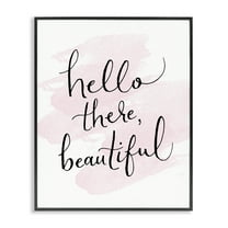 Stupell Industries Hello There Beautiful Beauty & Fashion Painting Black Framed Art Print Wall Art, 11 x 14