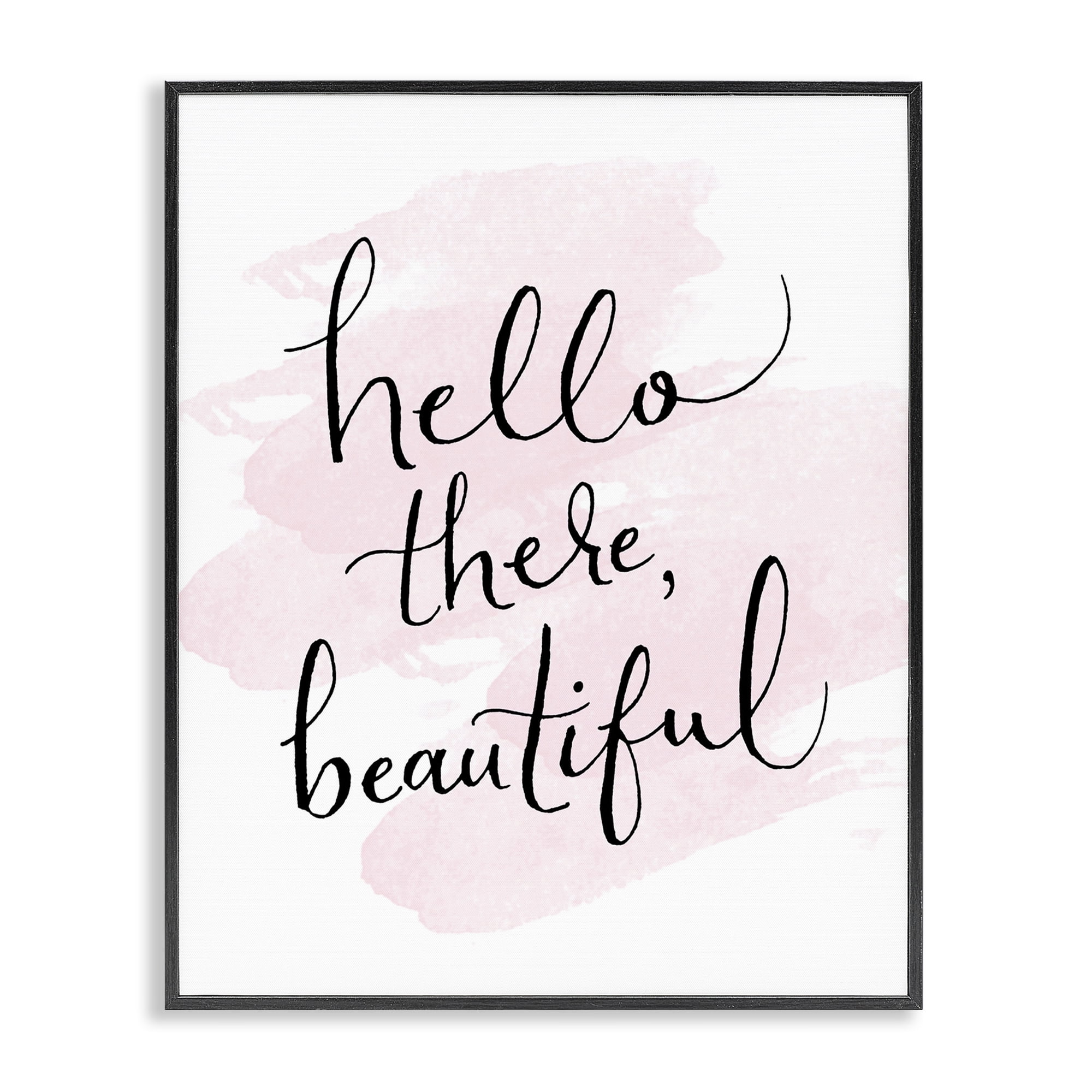 Stupell Industries Hello There Beautiful Beauty & Fashion Painting Black Framed Art Print Wall Art, 16 x 20