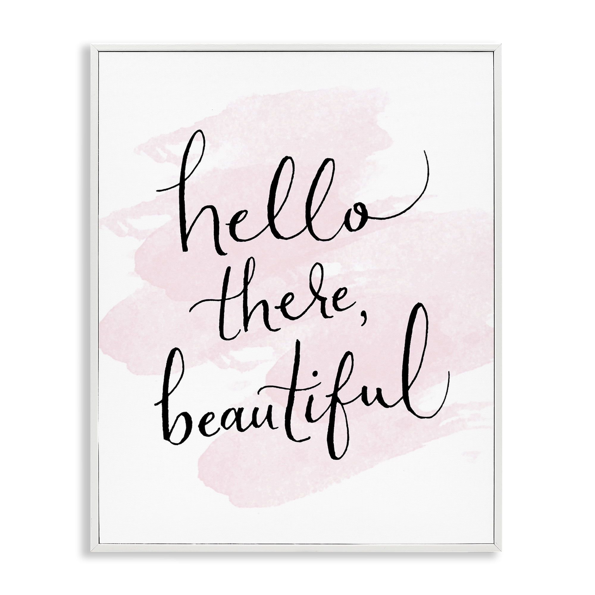 Stupell Industries Hello There Beautiful Beauty & Fashion Painting White Framed Art Print Wall Art, 24 x 30