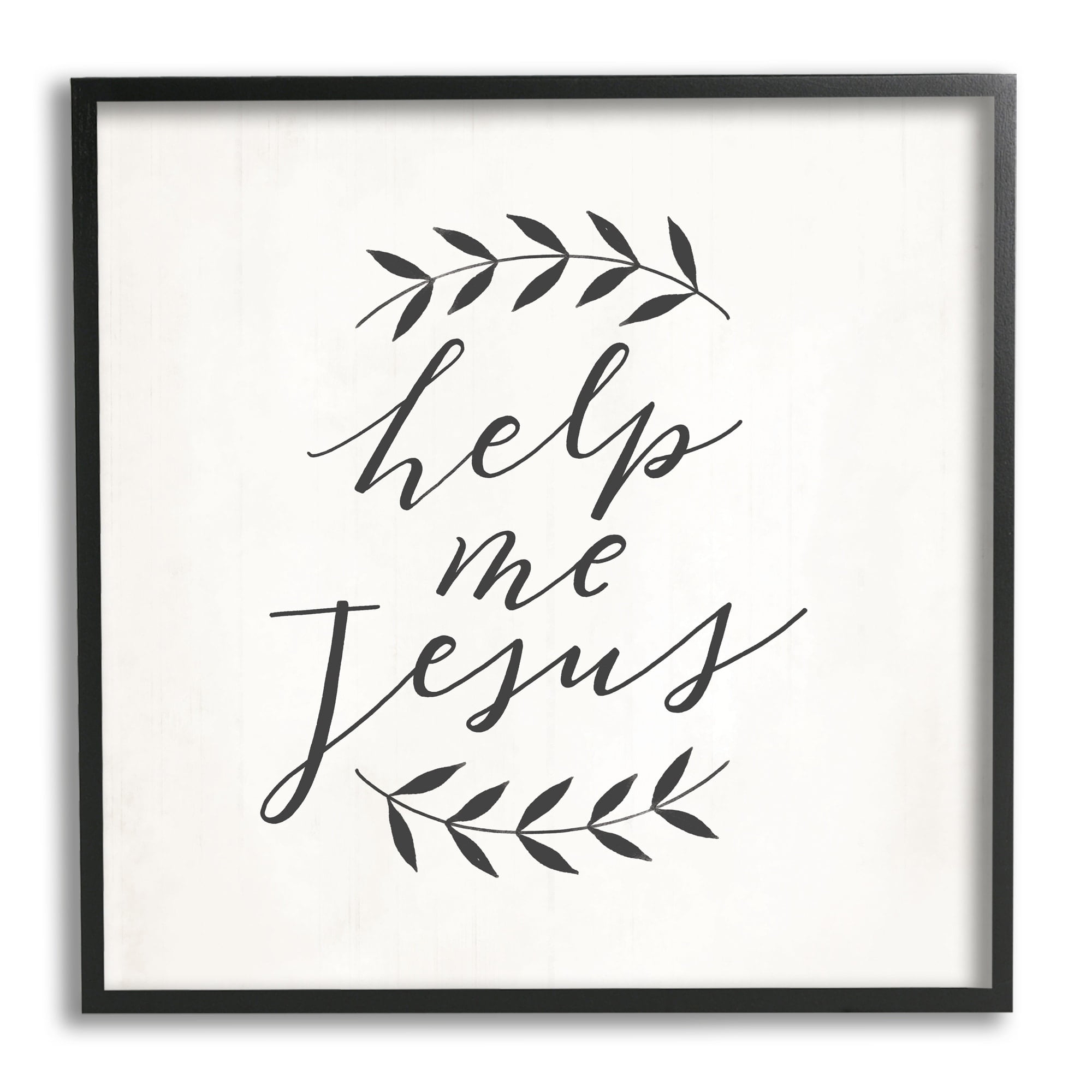 Stupell Industries Help Me Jesus Simple Foliage Minimal Farmhouse,17 x 30, Design by Loni Harris