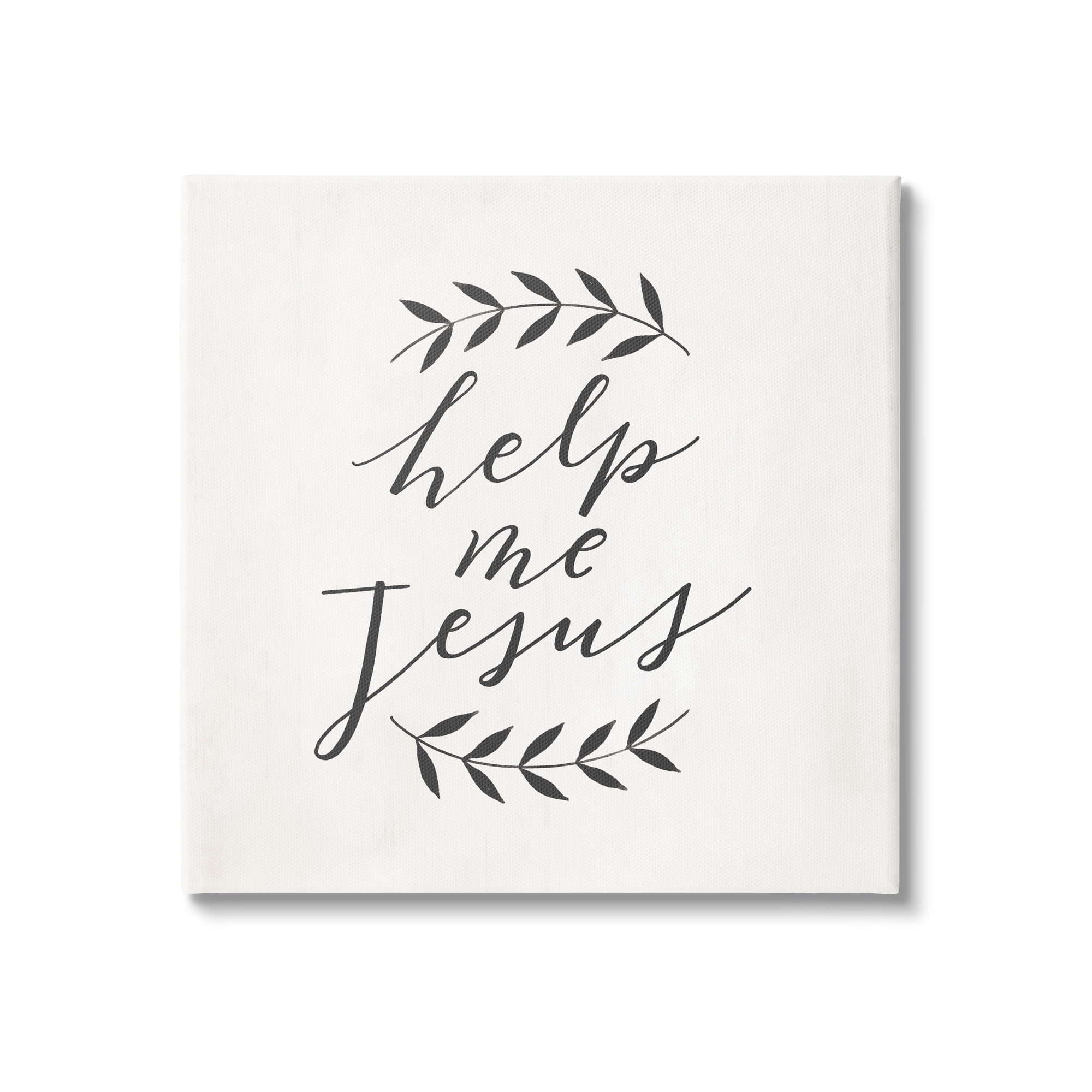 Stupell Industries Help Me Jesus Simple Foliage Minimal Farmhouse,30 x 30, Design by Loni Harris