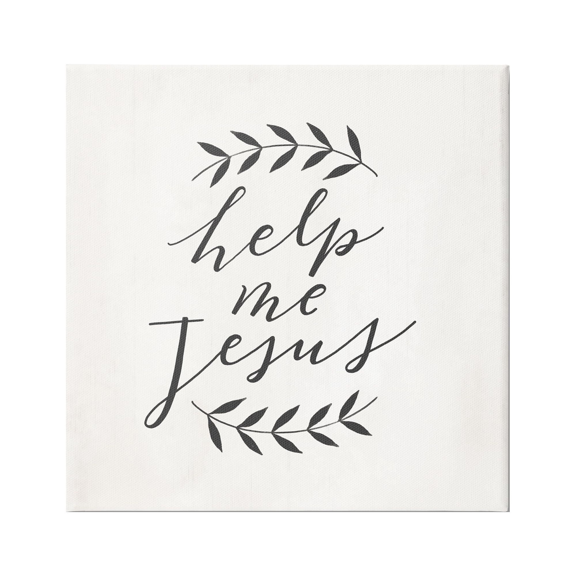 Stupell Industries Help Me Jesus Simple Foliage Minimal Farmhouse,36 x 36, Design by Loni Harris