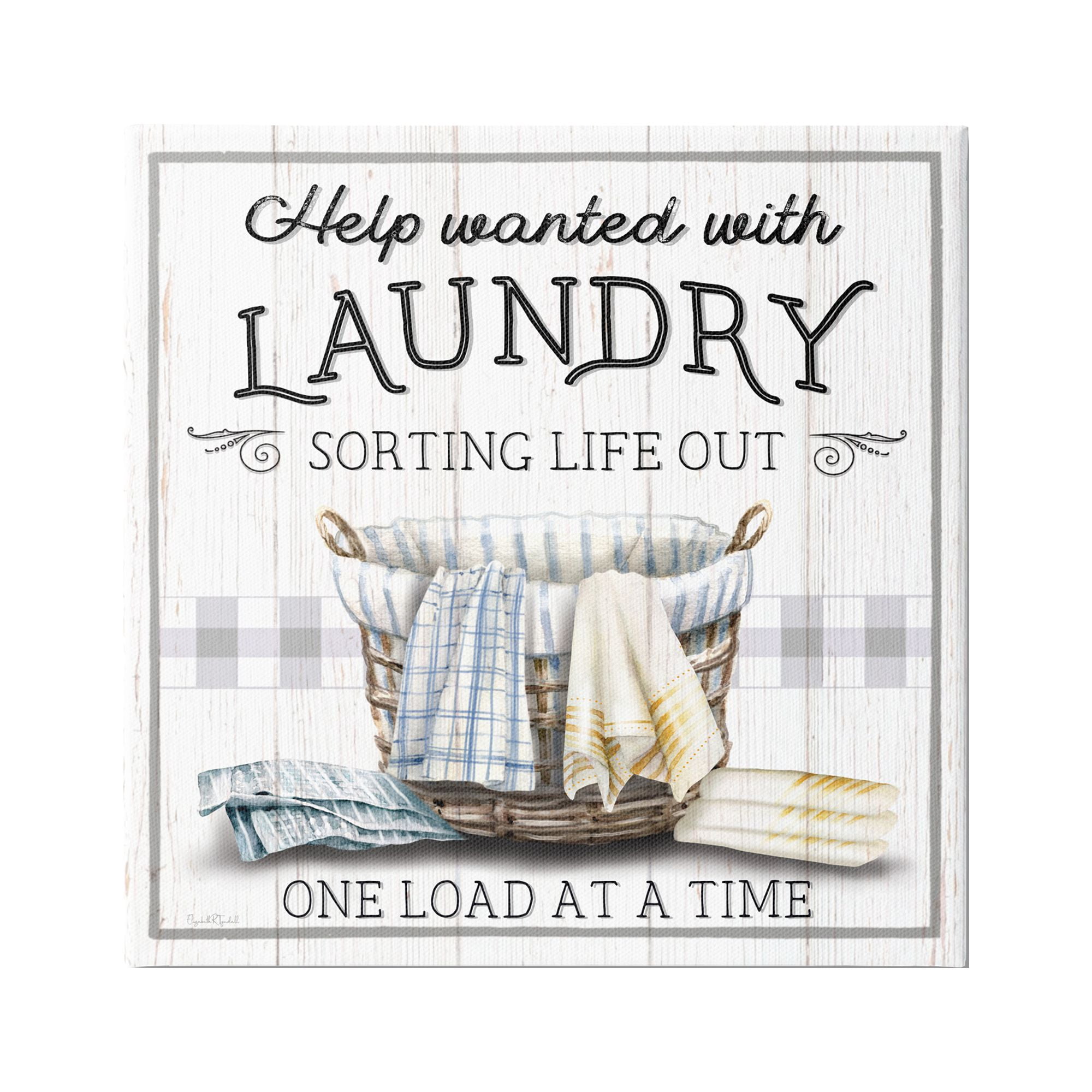 Stupell Industries Help Wanted Laundry Basket Typography Painting Gallery Wrapped Canvas Art Print Wall Art, 24 x 24