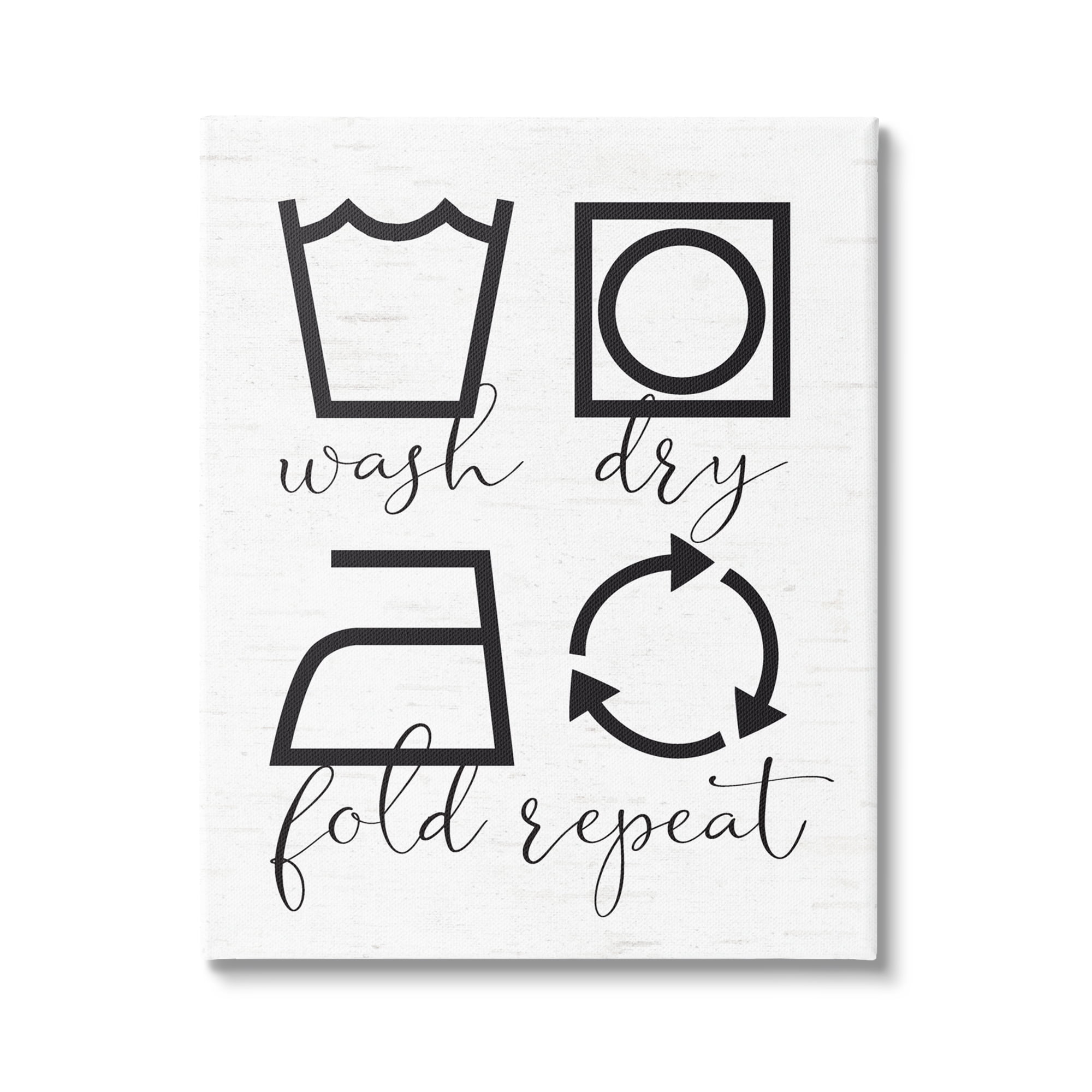 Stupell Industries Helpful Laundry Symbol Calligraphy Guide Chart Graphic Art Gallery Wrapped Canvas Print Wall Art, Design by Lettered and Lined