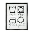 thumbnail image 1 of Stupell Industries Helpful Laundry Symbol Calligraphy Guide Chart Graphic Art Jet Black Floating Framed Canvas Print Wall Art, Design by Lettered and Lined, 1 of 5