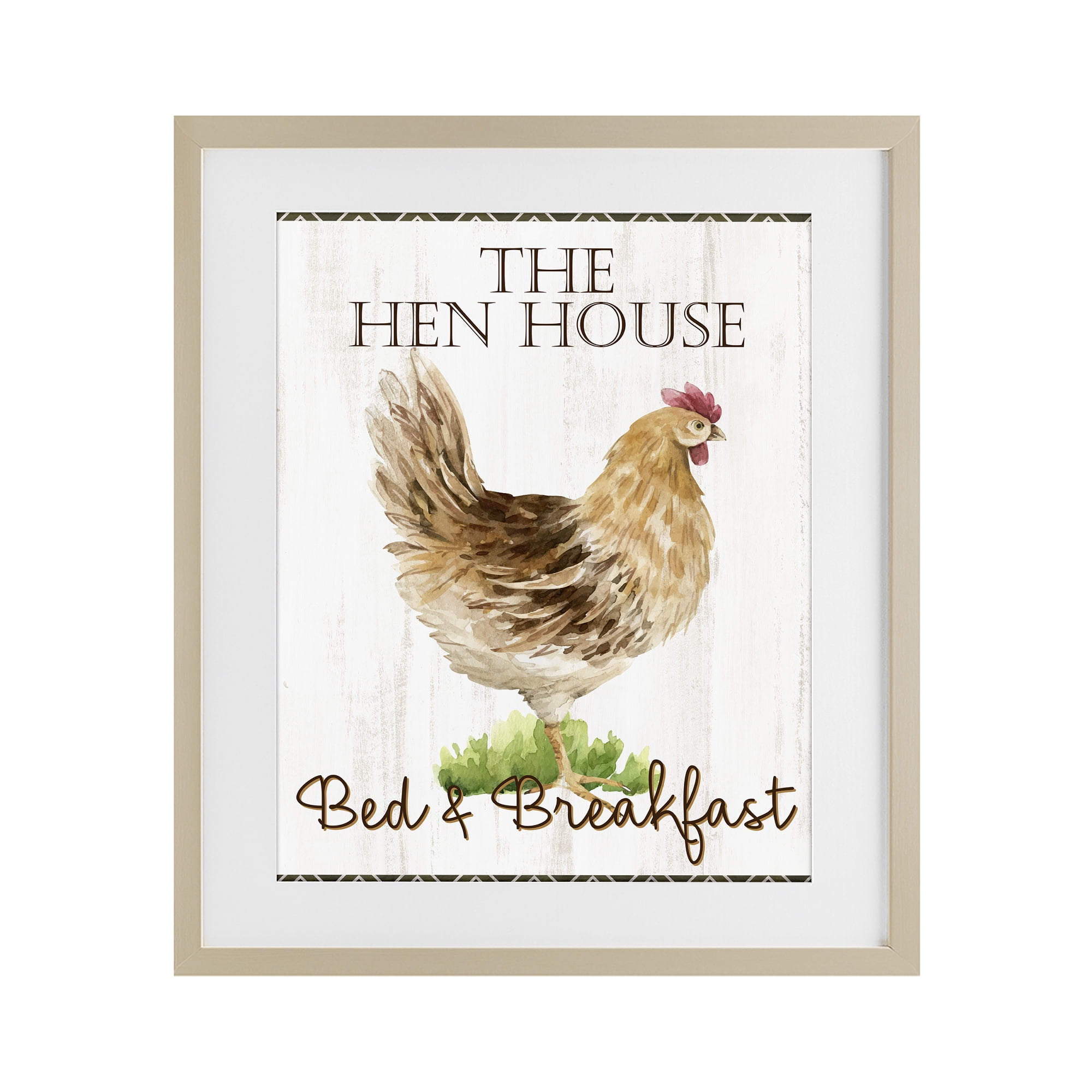 Stupell Industries Hen House Bed and Breakfast Birch Framed Print Under Glass, design by Anne Bailey
