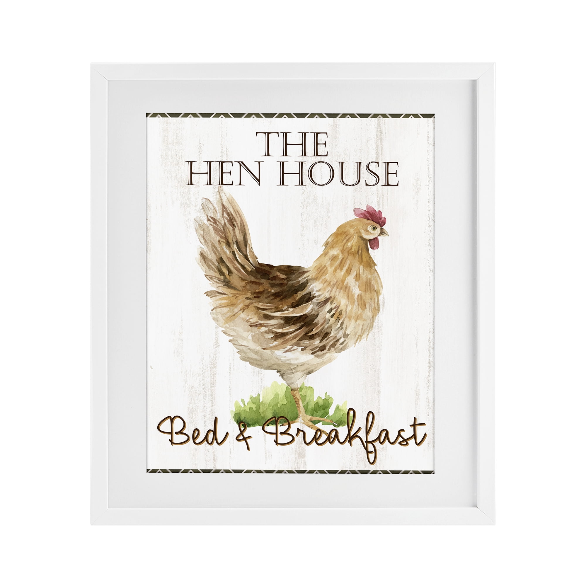 Stupell Industries Hen House Bed and Breakfast White Framed Print Under Glass, design by Anne Bailey