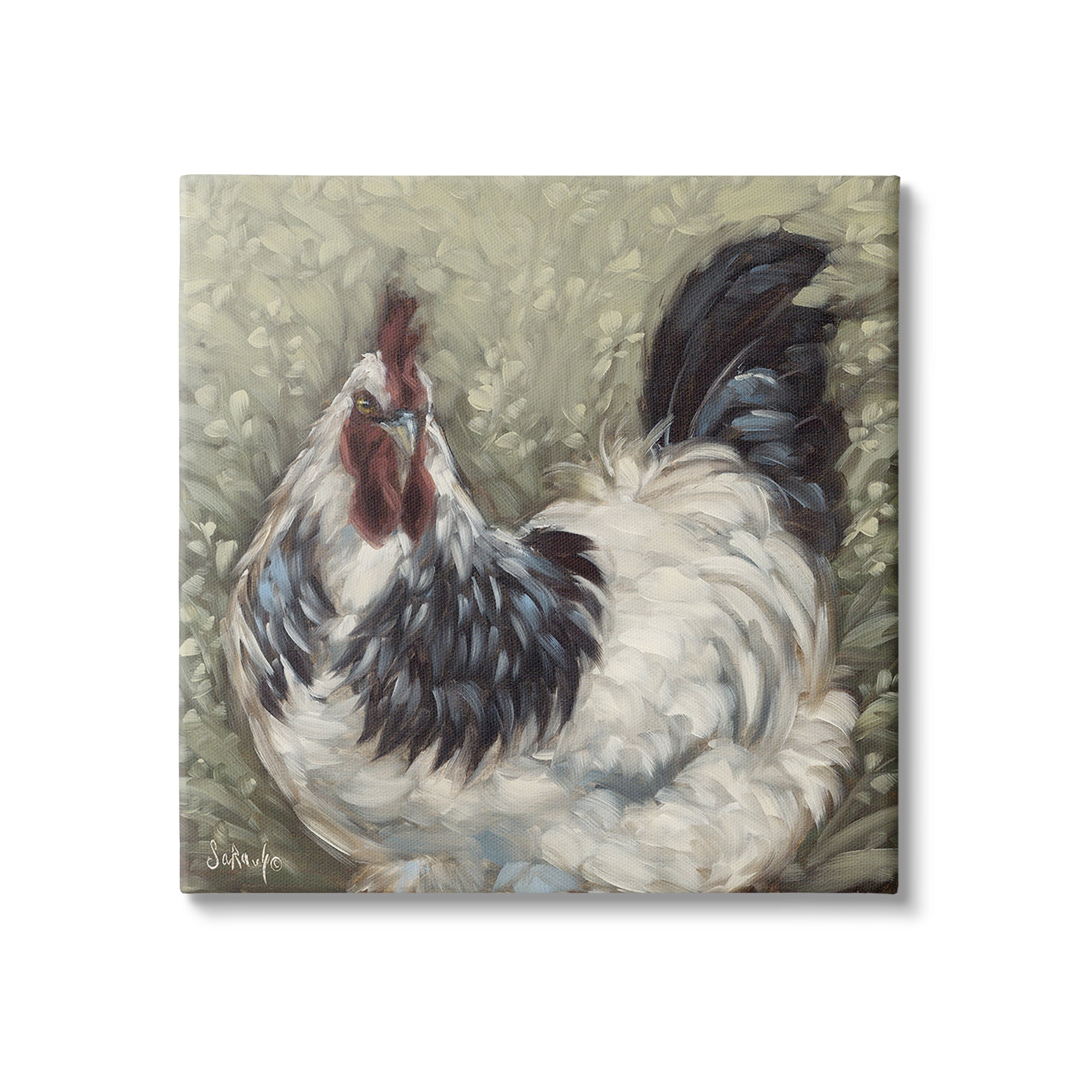 Stupell Industries Hen in Country Meadow Animals & Insects Painting Gallery Wrapped Canvas Art Print Wall Art, 24 x 24