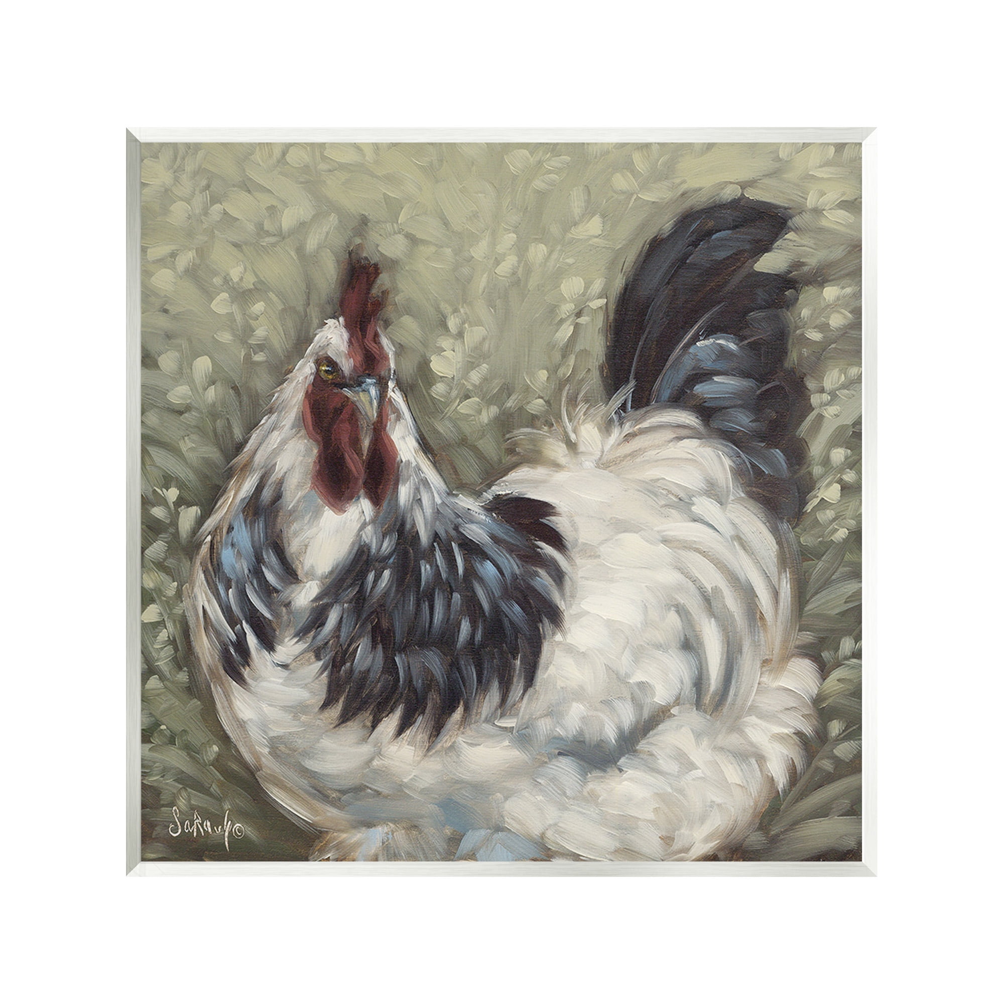 Stupell Industries Hen in Country Meadow Animals & Insects Painting Unframed Art Print Wall Art, 12 x 12