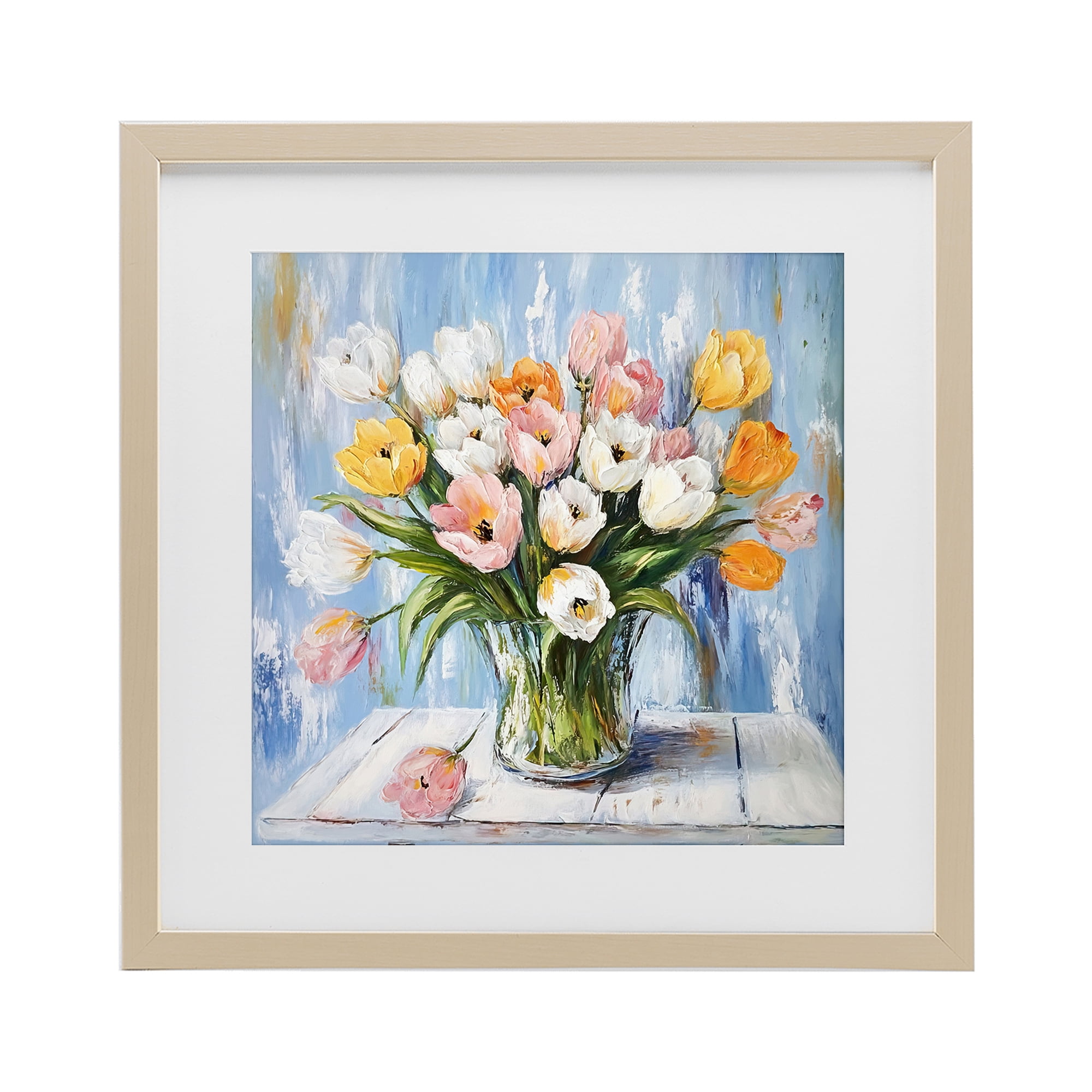 Stupell Industries Her Cottage Garden Tulips Birch Framed Print Under Glass, design by Tina LeCour