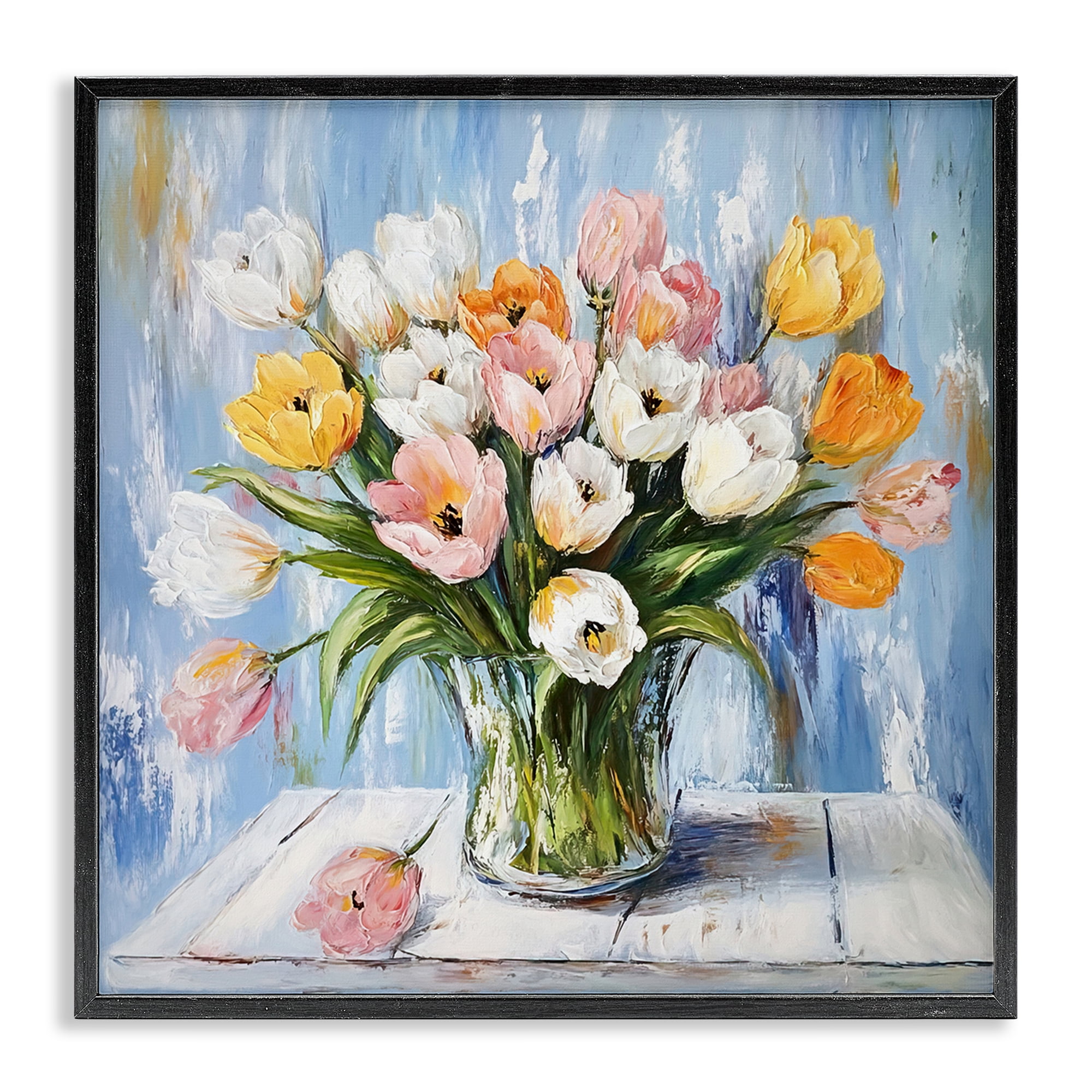 Stupell Industries Her Cottage Garden Tulips Black Framed Giclee Art, design by Tina LeCour