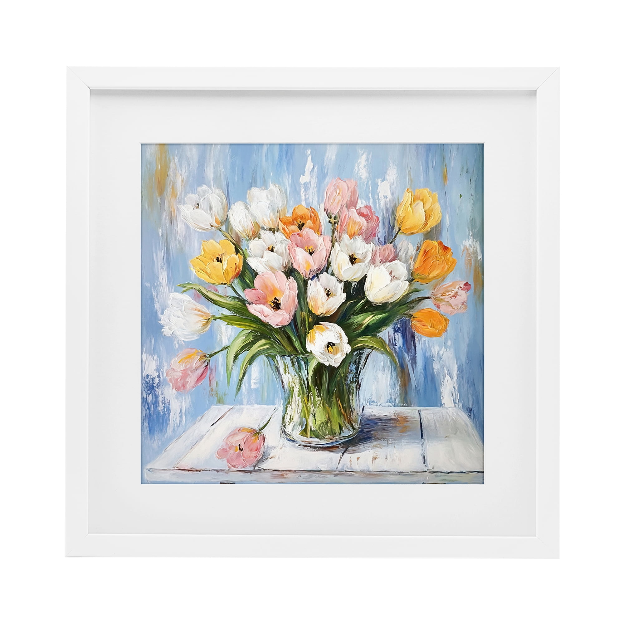 Stupell Industries Her Cottage Garden Tulips White Framed Print Under Glass, design by Tina LeCour