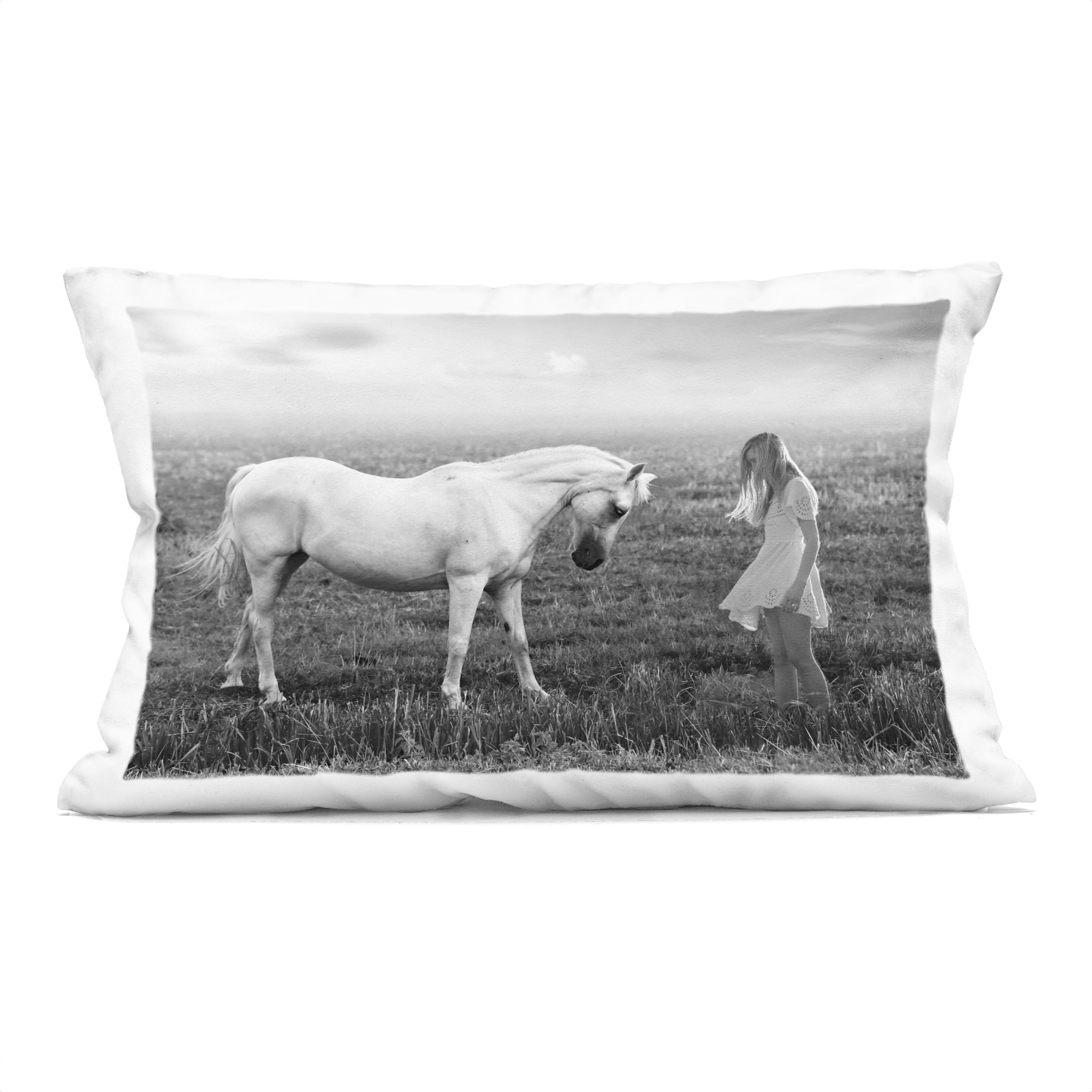 Stupell Industries Her White Horse Decorative Printed Throw Pillow, design by Ata Alishahi