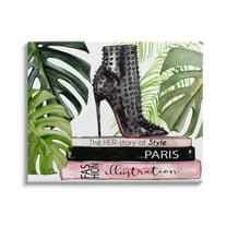 Stupell Industries Her-story of Style Phrase Glam Fashion Book Stack, 30 x 24,Design by Jennifer Paxton Parker