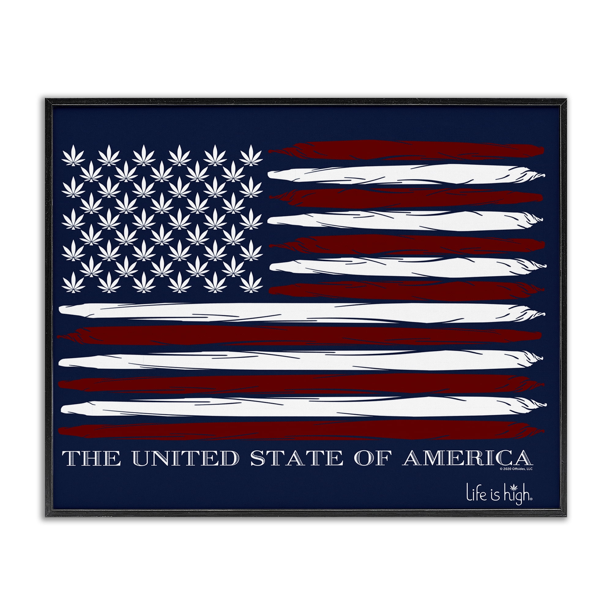 Stupell Industries Herb America Flag Novelty & Humor Painting Black Framed Art Print Wall Art, 30 x 24